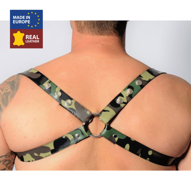 The Red Harnais en cuir Camouflage - Acc. CHROME - CROSS - THE RED S/M